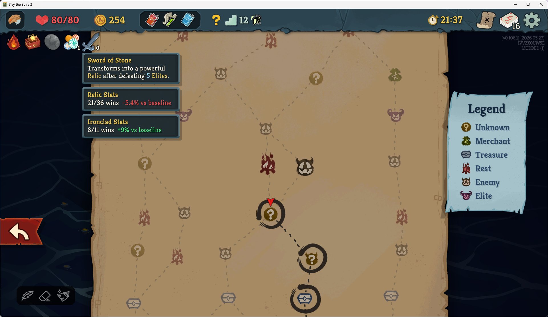 Relic stats (overall + per-character) in-game